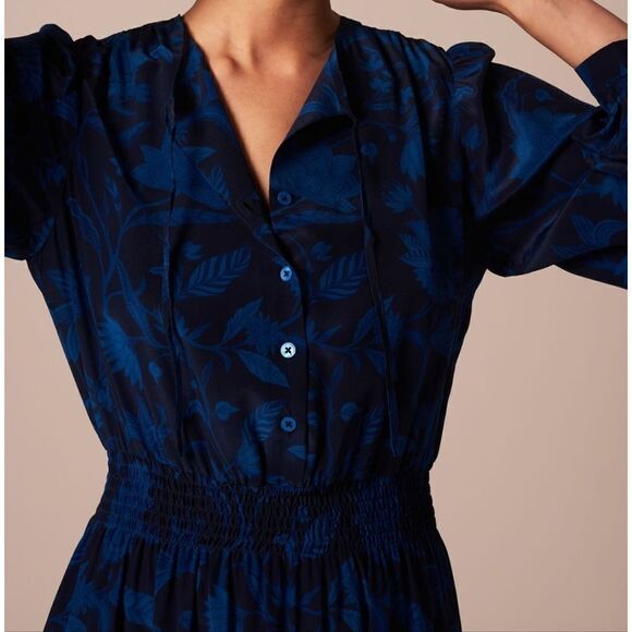 Tucker Juliette Dress Dutch Wallflower In Silk Stretch de Chine - Picture 2 of 3